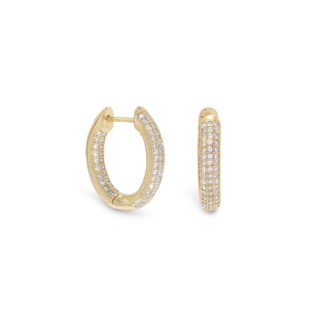 New! Micro Pave' Cubic Zirconia Huggie Earrings